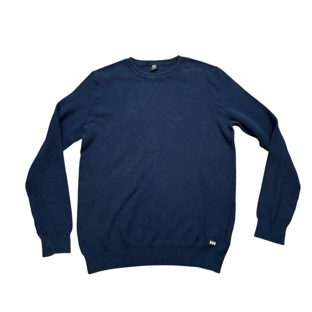 Men’s Helly Hansen Brand Navy Blue 100% Organic Cotton Sweater Size XL